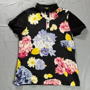 Fred Perry Women’s Black Floral Silk & Cotton Blouse US 6 UK 12